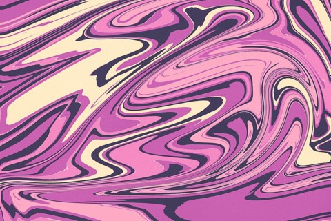 Abstract marble swirl illustration in shades of purple and cream, creating a fluid, dynamic pattern