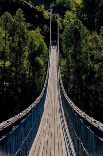Suspension bridge in Ernen, hike, fear of heights, vertigo, courage, path, overcoming, therapy,