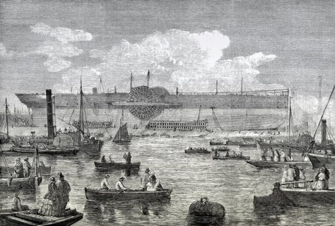 SS Great Eastern or SS Leviathan, an iron sailing steamship, 1857