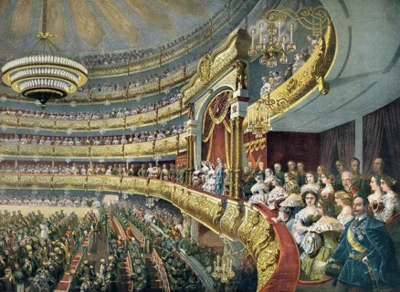 Reopening of the Bolshoi Theatre, a historic theatre in Moscow, Russia, 1856, Wiedereröffnung des