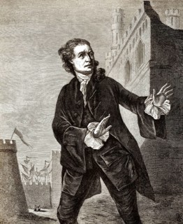 David Garrick, 1717-1779, ein englischer Schauspieler, als Hamlet
