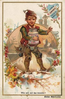 Picture series Children in various professions with Liebig glass, Liebig picture, digitally