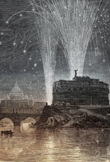 Easter fireworks, Rome, Italy, 19th Century