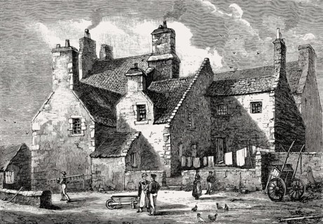 Old Houses at the East Side of Society, Brown's Square, 1850, Edinburgh, Scotland, United Kingdom