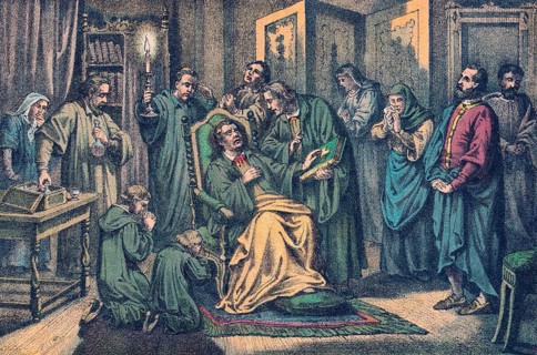 The death of Martin Luther, 1546, Eisleben, Germany