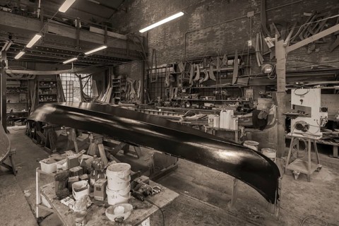 Construction of a gondola in a shipyard, Giudecca, Veneto, Italy