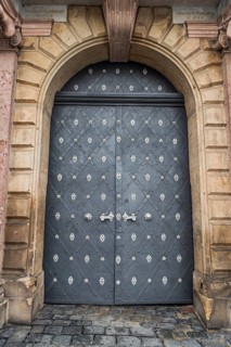 Ornate old door at Prague Castle, Old Town, historical, history, craftsmanship, architecture,