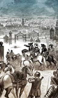 Amsterdam flooded by order of the Prince of Orange, William III, Orange-Nassau, Netherlands,
