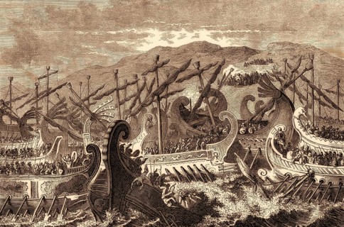 The Battle of Salamis in 480 BC fought between Greek city-states and the Persian Empire
