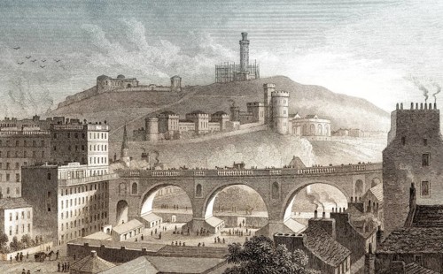 North Bridge, Calton Hill, from the Bank of Scotland, Edinburgh, Scotland, 19th century, from