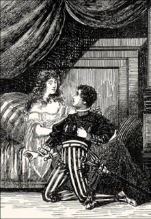 Scene from Götz von Berlichingen, Adelheid von Walldorf with Franz, drama by Johann Wolfgang von
