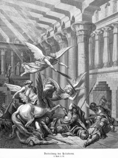 Expulsion of Heliodorus, 2nd book of the Maccabees, chapter 3, verse 25, God protects his temple,