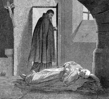 Pope Leo V, imprisoned an murdered by Christopher, the Cardinal-priest of San Lorenzo in Damaso