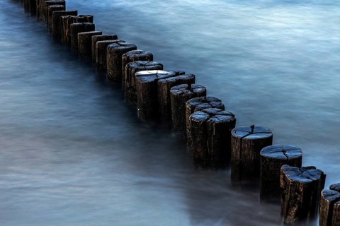 Grooves in the sea, long exposure, Zingst, Fischland-Darß-Zingst, Western Pomerania Lagoon Area