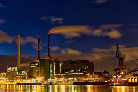 Large power plant, GKM, coal-fired power plant, Mannheim, Ebergie, electricity, economy, power