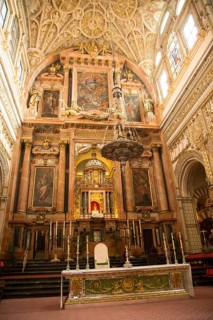 Altar interior of the cathedral inside the former mosque, Cordoba, Spain