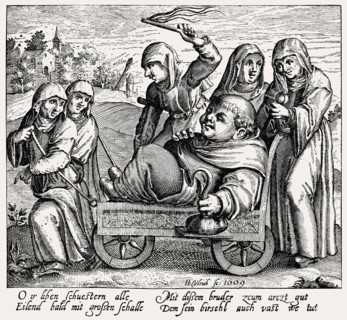 Caricature of the intemperate life of the monks and nuns, Reformation period