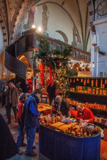 Crafts in the Heiligen Geist Hospital at the Christmas market in Lübeck, Schleswig-Holstein,