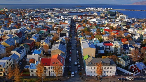 Iceland, View of the old town, Reykjavik, Iceland