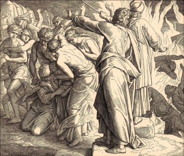 Korah's Rebellion, Old Testament, by Julius Schnorr von Carolsfeld, 1860