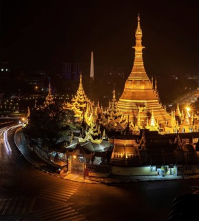 Sule Pagoda, Burmese stupa in Yangon, Myanmar
