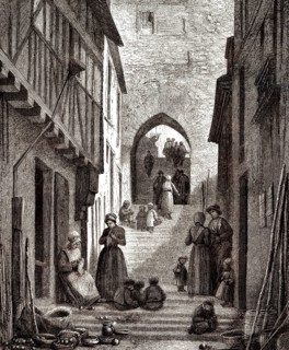 Alte Treppe L'escalier de grande poterne, Le Mans, Frankreich, Europa, 18. Jahrhundert