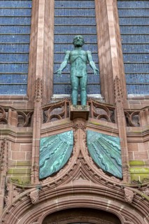 'Welcoming Christ' sculpture by Elizabeth Frink, Anglican Cathedral Church of Christ in Liverpool,