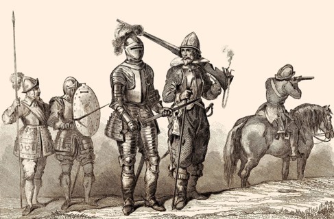 Englische Soldatenkostüme, 17. Jahrhundert