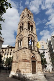 Freestanding bell tower of the Lykodemnos Church of the Holy Trinity, Russian Orthodox Church,