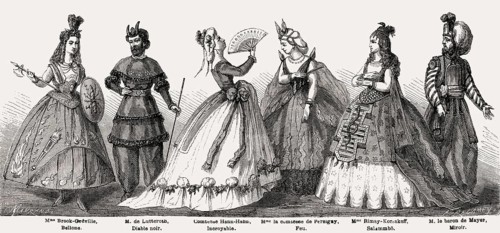 Fancy dress costumes, Ball with the comte Walewski, Paris, France, 19th-century