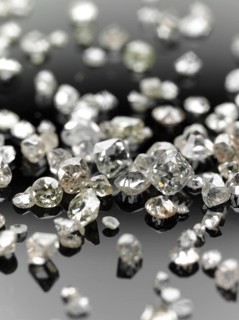 Many valuable diamonds, some rough, some cut, for further processing for the jewellery industry
