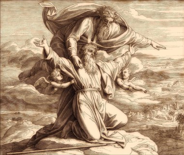 God shows Moses the Promised Land, Old Testament, by Julius Schnorr von Carolsfeld, 1860