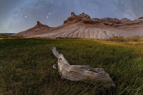 A serene spring night at Coyote Buttes in the Paria Canyon-Vermilion Cliffs Wilderness, Arizona,