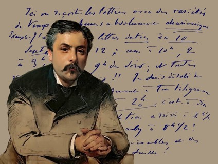 Portrait of Gabriel Fauré, 1845-1924, French composer, digitally edited according to a photograph