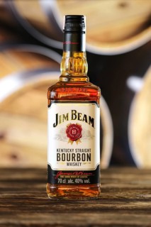 March 28, 2019, Minsk, Belarus, Bottle of kentucky straight bourbon whiskey on wooden table with