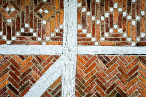 Detail of a historic timber-framed house, Altes Land area, Germany