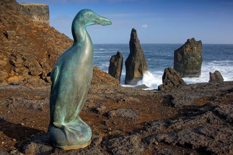 Iceland, the Reykjanes peninsula with bird memorial, Europe, Reykjavik