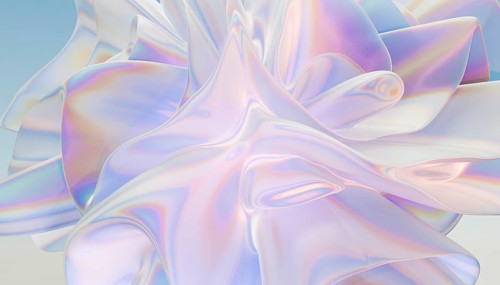 Explore the elegance of 3d abstract art with this iridescent design. Soft waves create a