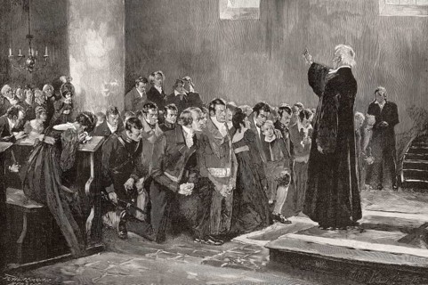 Consecration of Luetzow's volunteer corps in Rogau, 28. März 1813, Wars of Liberation
