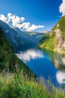View of Geirangerfjord, near Geiranger, Møre og Romsdal, Norway