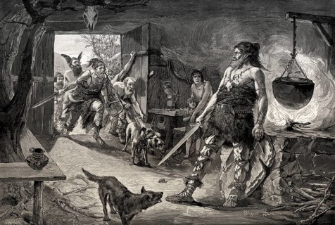 Attack on a Germanic home, early middle ages, Great Migration