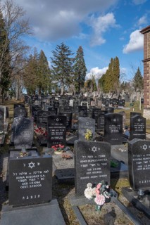 New graves at the Israeli cemetery, inaugurated in 1882, Werner-von Siemens Str. 2, Würzburg, Lower