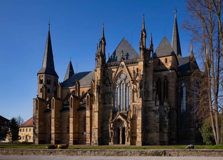 South Facade, Ritterstiftskirche, collegiate church St. Peter, Bad Wimpfen, Kraichgau,