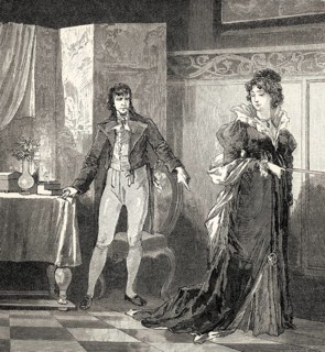 ACT II., SCENE II., Eugenie, Governess, scene from THE NATURAL DAUGHTER, DIE NATÜRLICHE TOCHTER, by