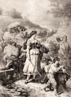 Hermann meets Dorothea on her flight, Hermann and Dorothea, an epic poem by Johann Wolfgang von