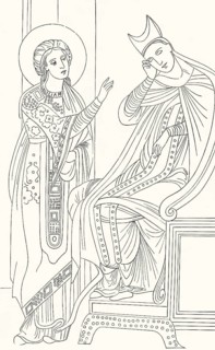 Saint Cecilia in the dream of Pope Paschal I, died 824