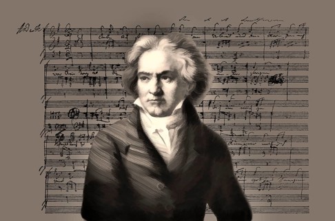 Hand-written musical notation, love song, Zärtliche Liebe, 1795, Ludwig van Beethoven, 1770 -1827,