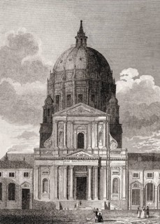 The Val-de-Grâce, Paris, antique steel engraved print, 1831