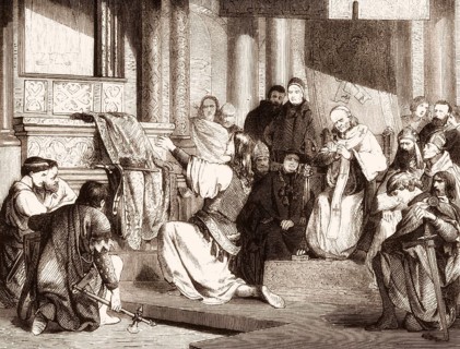 Liutprand, King of the Lombards from 712 to 744, at Saint Peter's tomb