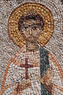 Mosaic of St. James on a house wall, Way of St. James, Vézelay, Département Yonne, Region